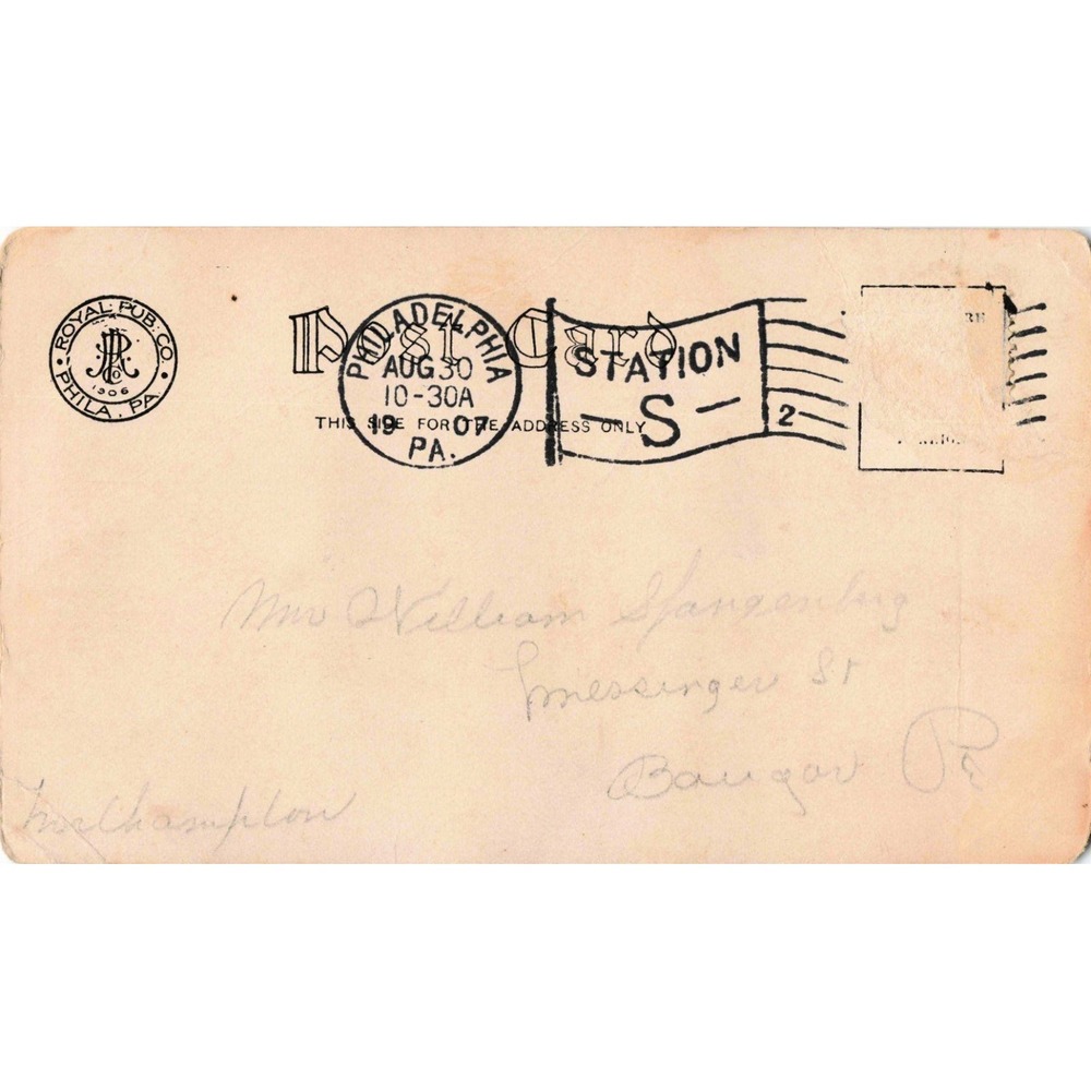 Bellevue Stratford Hotel Philadelphia Pennsylvania PA Antique Postcard 1906 - Picture 2 of 2